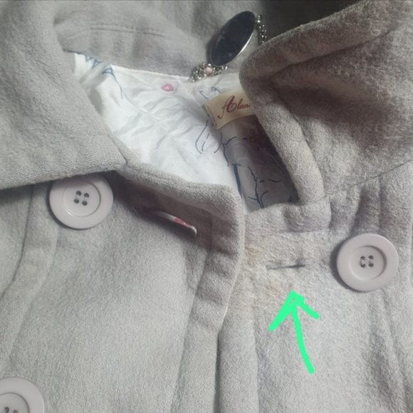 Alannah Hill Coat Jacket Wool  &  Chmere blend grey peplum pleated - Picture 8 of 8